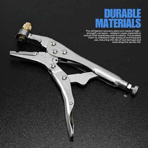 Refrigerant Recovery Plier, Refrigeration Tube Piercing Puncture Hand Tool, Refrigeration Line Steel Locking Plier for Air Conditioner Welding Tool (1/4¡± SAE Interface)