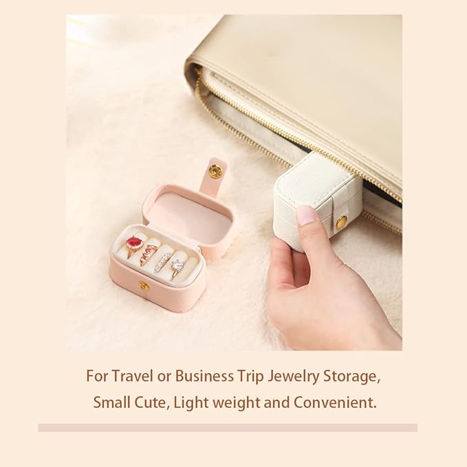 Travel Jewelry Ring Case,Small Jewelry Ring Box,Ring Holder,Mini Jewelry Case Portable Storage Case, for Women Girls, for Travel,Business,Wedding,Bridesmaid Gift(Blue)