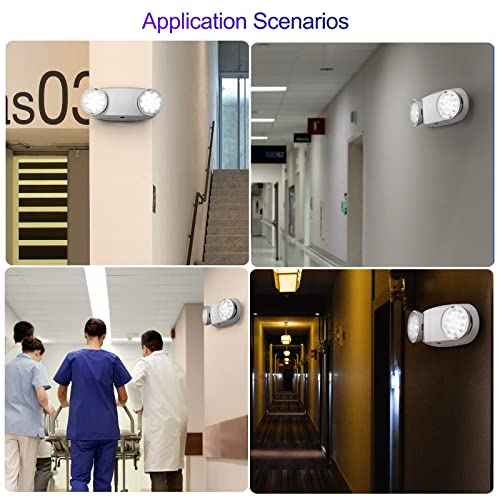 GZRUIYANG LED Emergency Lights with Battery Backup, Commercial Emergency Light Fixtures for Business Home Power Failure Emergency Exit Sign Lighting with 1.0 Meter Plug in Cord AC120V