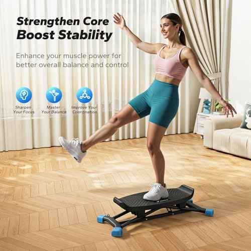 MERACH Balance Board for adults, Wobble Board with Resistance Bands, Portable Wiggle Balance Trainer Featuring LCD Monitor, 300 lbs Capacity Ski Slide Rock Stepper for Full Body Workout at home gym