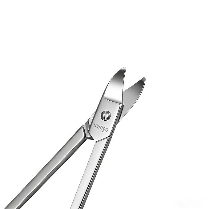 LIVINGO Professional Sharp Small Toenail Scissors - 4.13 Inch Compact Size Stainless Steel Nail Manicure Pedicure Scissors Long Handles for Men & Women Thick and Hard Fingernails