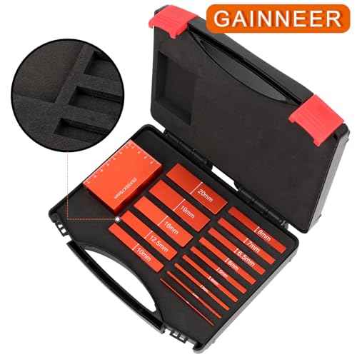 15pcs Metric Setup Blocks-Aluminum Precision Height Gauge Set for Router and Table Saw Woodworking Set Up Accessories,Orange