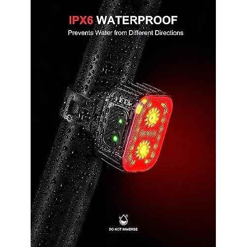 Bike Lights, Rechargeable Bicycle Lights Set Super Bright 8+12 Modes, IPX6 Waterproof Bike Lights for Night Riding/Cycling Safety, Front and Back Taillight Reflectors, 58 Hrs Long Battery Life