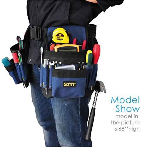 FASITE Tool Belt Pouch, Work Apron with Adjustable Waist Strap, Tool Holder Organizer for Men&Women,Electrician, Carpenter, Framer, Construction, Technician