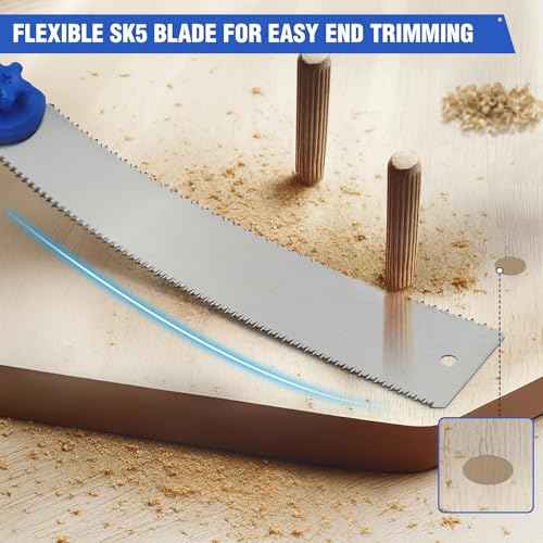 Japanese Pull Saw Set 9.5" & 11.5" Double Edge Flush Cut Saw, Flexible SK5 Ryoba Replaceable Blades 14/18 & 7/11 TPI, Non-Slip Ergonomic Handle, Japanese Hand Saws for Woodworking Tools