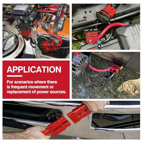 7 FT Quick Disconnect Winch Power Cable, 4 Gauge 4 AWG Copper Wiring, Heavy Duty Quick Disconnect Cables