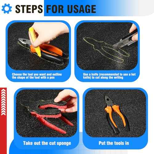 Pangda 2pcs Foam Inserts Compatible with 48-22-8424 Foam Pads Layered Tool Box for Cases Packing Padding Toolbox Storag