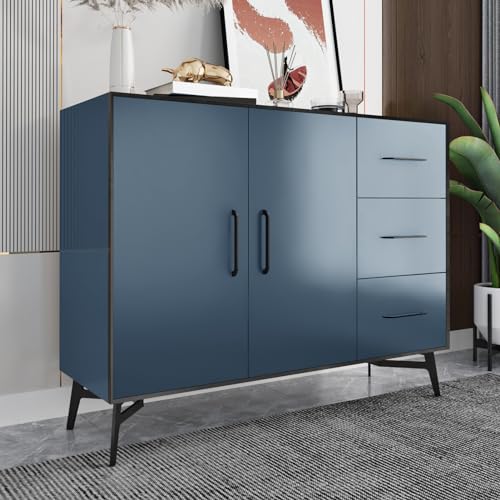 Wallercity Metal Indigo Peel and Stick Contact Paper for Countertops Navy Blue Stainless Steel Peel and Stick Wallpaper Self Adhesive Refrigerator Cover Film Contact Paper for Cabinets 15.8''x78.7''
