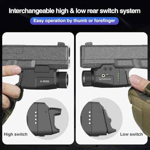 DARKFANG Pistol Green Laser Light Combo with High and Low Switch System for Picatinny and GLK Rails