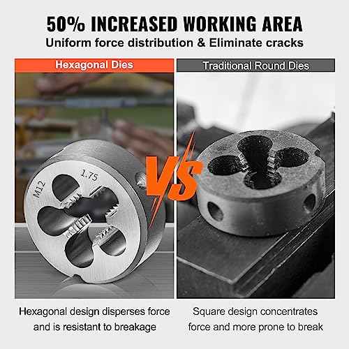 VEVOR Tap and Die Set, 80-Piece Metric and SAE Standard, Bearing Steel Taps and Dies, Essential Threading Tool for Cutting External Internal Threads, with Complete Accessories and Storage Case