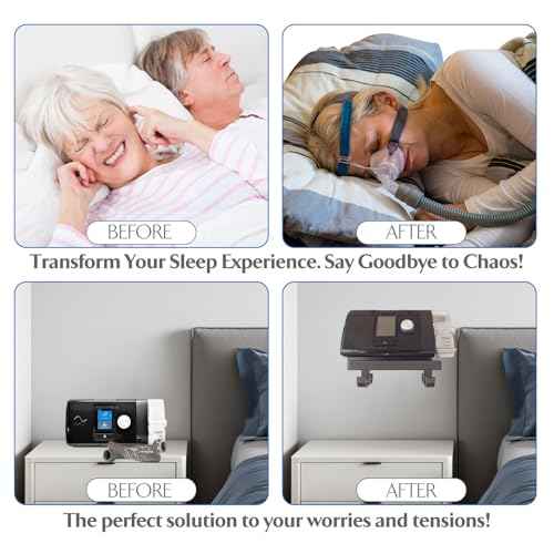 Wall Mount Shelf for AirSense 10 CPAP Machine ? Includes Mask Hook & Hose Hanger ? Space-Saving Bedside Organizer, Easy to Install ? Durable CPAP Accessory