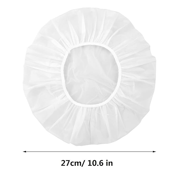Shower Caps, 3 Pcs Waterproof Bath Caps Plastic Reusable Shower Caps Elastic Band Bath Hair Hat for Women Ladies Spa Salon