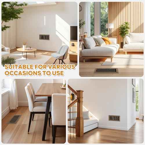 Floor Register 4x10, 12 Pack Brown Floor Vent Covers for Home Floor Heavy Duty Steel Walkable Floor Vents Air Vent Covers for Sidewall and Floor