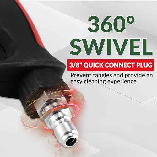 RIDGE WASHER Pressure Washer Gun 5000 PSI, Long Range Nozzle and Shooter Tip Twist Nozzle, 27 Inch Power Washer Gun Swivel with Stainless Steel Extension Wand