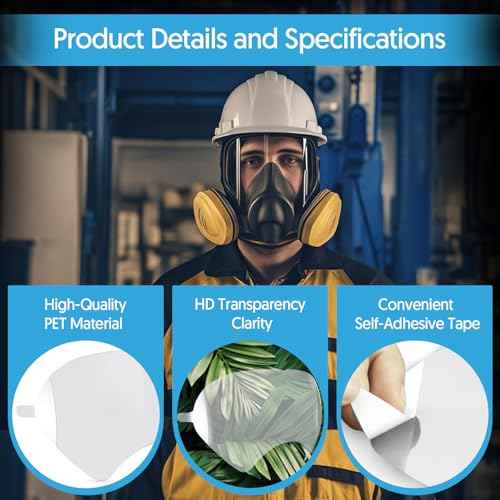 QZQ 60 Pack Peel Off Lens Cover Compatible with 3M Respirator Masks 6885, 6000, 6700, 6800, 6900 Series, Protective Cover