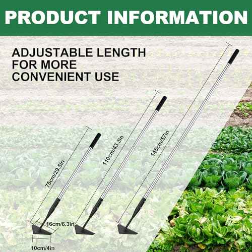 Triangle Garden Hoe, Carbon Steel Push-Pull Weeding Tool, Equipped with 57.5" Stainless Steel Long Handle ? A Long-Handle Weeder for Digging, Weeding, Hoeing and Loosening Soil