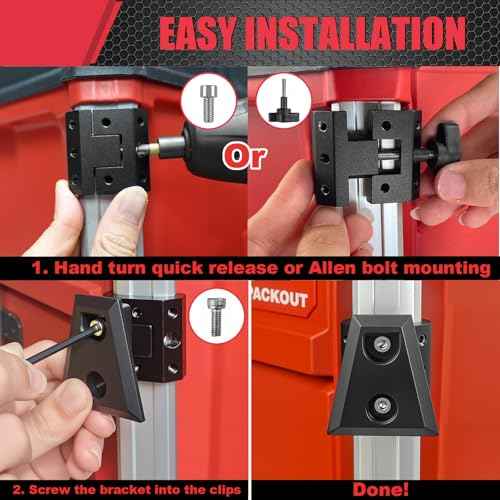 2 Pack Cliptech Holder Fit for ToughBuilt ClipTech Pouch,Packout Tool Pouch Holder Mounts Directly on the Toolbox,Corner Rail clips Including