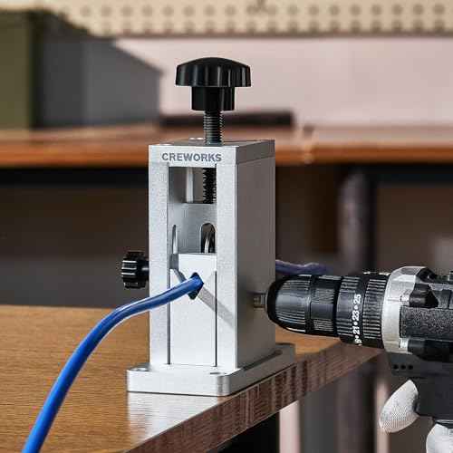 Manual Wire Stripper Machine with Adjustable Feed Hole, Portable Cable Wire Stripping Machine for 0.06"-0.09" Scrap Copper Wire Recycling, Copper Wire Stripper for Drill without Replacing Hole Plates