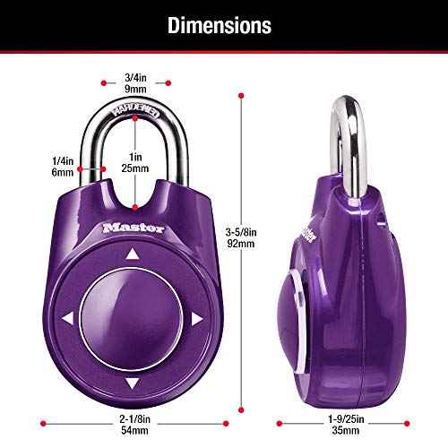 Master Lock Directional Combination Lock, Set Your Own Directional Lock, Combination Lock for Gym and School Lockers, 1500iD Colors May Vary