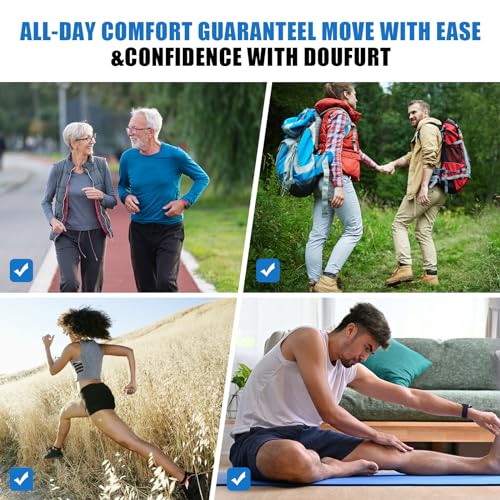 DOUFURT Knee Brace for Women & Men Knee Compression Sleeve Meniscus Tear, Patella Stabilizer knee support for knee Pain, ACL, MCL, Arthritis, Running