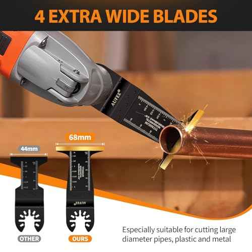 30PCS Titanium Oscillating Tool Blade, Universal Multi Tool Blades for Metal Wood Plastic, Quick-Replace Oscillating Saw Blade Kits for Dewalt Ryobi Milwaukee Rockwell Fein Makita Craftsman