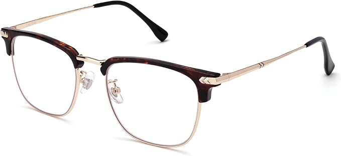 ZanyLen Blue Blocker Glasses for Men Metal Browline Computer Gaming Glasses Filter Blue Ray