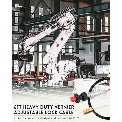 VCGTX06 6FT Heavy Duty Vernier Adjustable Lock Cable Fit for Household, Industrial and Commercial PTO and Dump Applications, with Detachable Cable Head