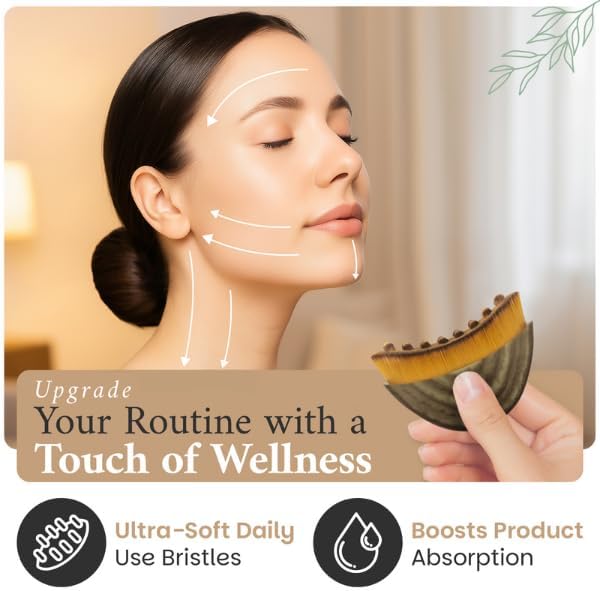 Lymphatic Contour Face Brush, Facial Brush for Lymphatic Drainage, Dry Lymphatic Massage Brush, Face Sculpting Brush, Contour Face Brush, Jawline and Chin Sculpting, Face Depuffer, Facial Tool