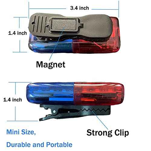 Police Personal Safety Warning Signal Clip Shoulder Light with Electronic Whistle Flashlight magnet For Outdoor Rescue,Traffic Guidance,Police patrols,Cycling,Night run,Costume Role Playing (Red/Blue)