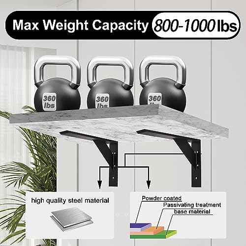 Countertop Support Bracket 16 Inch Heavy Duty Shelf Bracket 2 Pack 3/8" Thick Black16 x10 x2.5 for Granite Quartz Wood Laminate Countertops