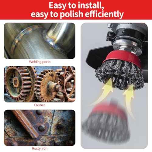 8 Pcs Wire Wheel Brush for 4-1/2 Angle Grinder, 4pcs 4¡± Wheel Brushes, 4pcs 3¡± Cup Brush Set, 5/8 -11 Threaded Arbor, Angle Grinder Wire Wheel for Rust, Corrosion, Paint Removal