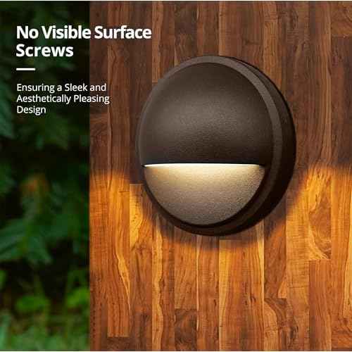 GKOLED Low Voltage LED Deck Lights, 12V AC/DC Landscape Step Railing Fence Light, 2W 2700K Accent Lighting Fixture, Die-cast Aluminum, Dark Brown, 6-Pack