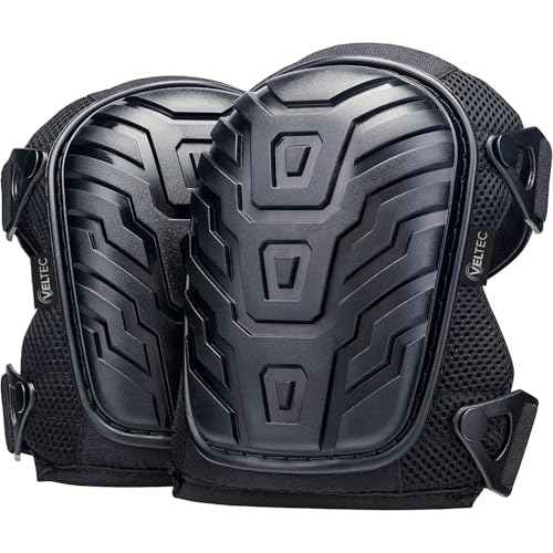 Veltec Premium Knee Pads for Work with Soft Foam and Gel Cushion - Heavy Duty Pads & Adjustable Non-Slip Straps - Pro Protection & Comfortable for Construction, Gardening, Flooring, Roofing and More