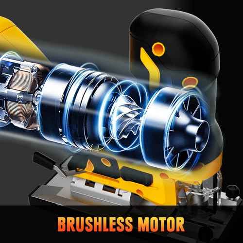 Cordless Jig Saw Compatible with Dewalt 20V MAX Battery (Tool Only), Brushless Orbital Tool w/ 3800 SPM Blade Speed, 6 Variable Speed, Bevel Angle (0¡Æ-45¡Æ), 4 Orbital Settings, LED Light