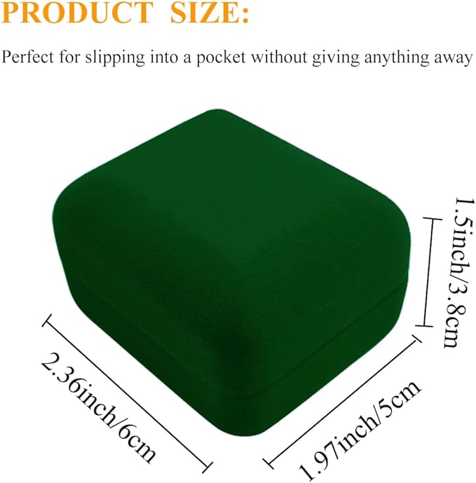 GBYAN Ring Box with LED Light Velvet Emerald Jewelry Box