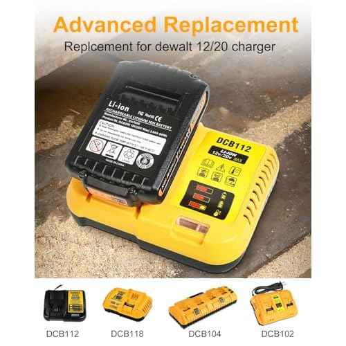 2Pack 3.0Ah Replacement for Dewalt 20V Battery with DCB112 Charger