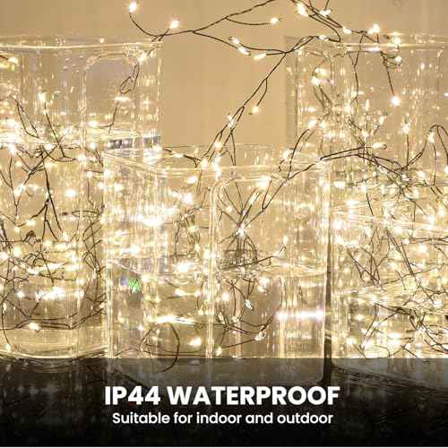 Dailyart Fairy Lights Plug in, 1000 Led Twinkle String Light with Remote 75Ft Waterproof 8 Modes Warm Cluster Lights with Timer for Bedroom Wreath Window Wedding Christmas Tree Decoration,Black Wire