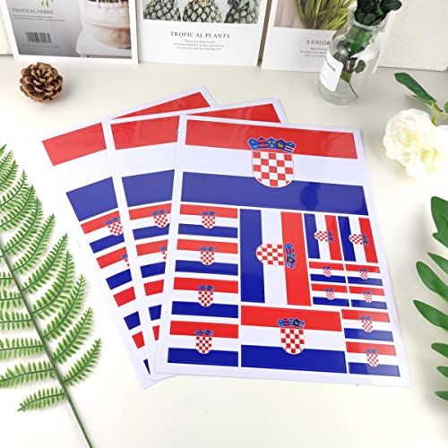 QQSD Croatia Flag Sticker Croatian Decal in Multiple Sizes, 3 Pack, 11.7 x 8.3 Inches