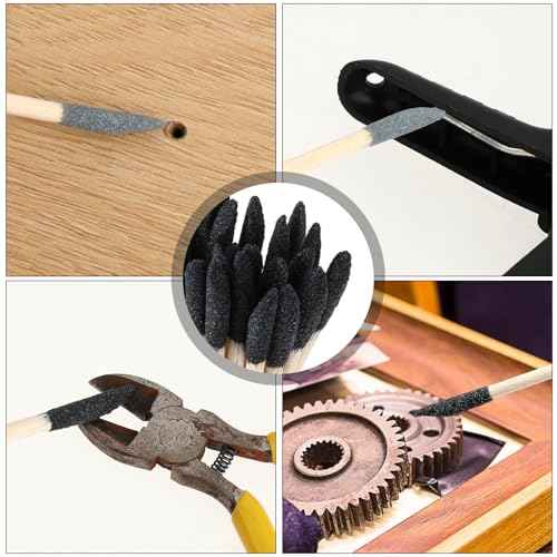 30 PCS Sanding Sticks, Double Matchsticks Sanding Sticks for Tight Spaces Wood, 150/280 Grit Fine Detailing Polishing Sticks Sanding Twigs for Plastic Models Wood Hobby Stuffers, 5.4 x 0.2 Inch