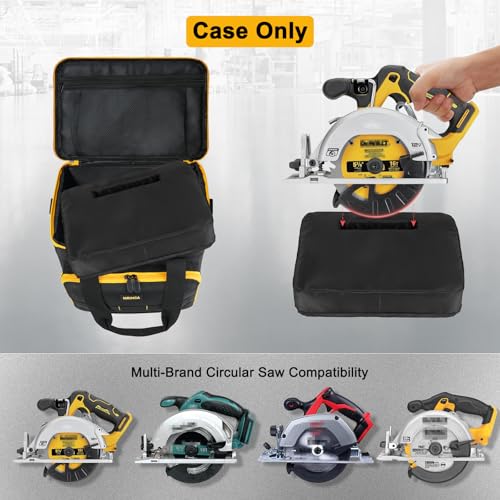 Tool Bag Compatible with DEWALT DCS565B/DCS391B, Makita XSS02Z, Milwaukee M18 Saw - Tool Storage Case with Battery Compartment & Blade Organizer, Heavy Duty Portable Design (Case Only)
