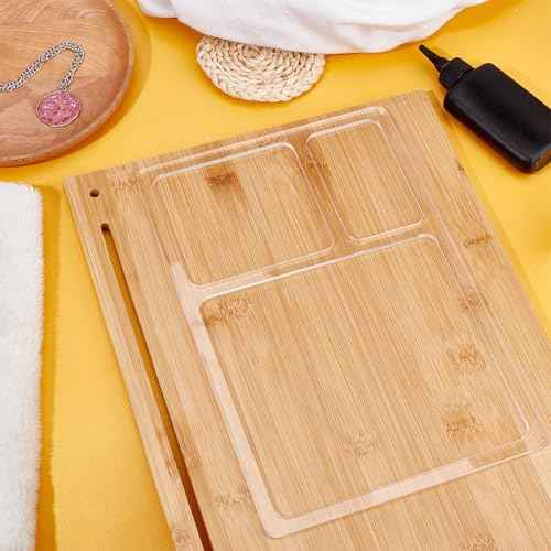 BENECREAT 3 Pocket Valet Tray Router Templates, Rectangle Clear Acrylic Template, Woodworking Router Template, Transparent Router Inlay Template for Student Painting Supplies and Craft Projects
