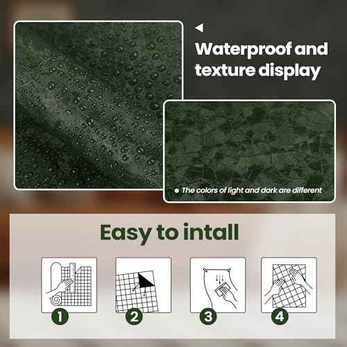 Abyssaly Dark Green Peel and Stick Wallpaper - Modern Textured Embossed Wall Paper - Removable Self Adhesive Vinyl Wrap Waterproof Contact Paper for Bathroom Bedroom Countertops Cabinet Home Decor