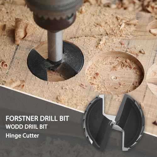 1-1/2 Inch Forstner Drill Bit for Woodworking, 1-1/2" Forstner Bit Wood Drill Bits for Holes, Hinge Cutter for Hard Wood, Plastic, Plywood HEX Shank