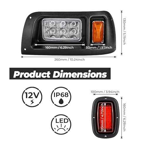 KEMIMOTO DS LED Light Kit Compatible with Club Car DS 1993 Newer Models, Golf Cart Street Legal LED Headlight Tail Light Kit for Gas Electric Models