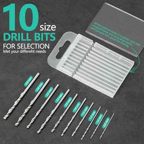 Hand Drill Set for Resin Crafts, Pin Vise Jewelry Making Kit with 10 Drill Bits, 600 Eye Screws, 15 Keychain Rings ? Push Drill Tool for Epoxy, Molds, DIY Projects (Pin Vise Hand Drill Set - 1)