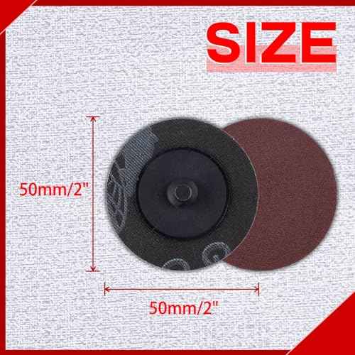 SPEEDWOX 50Pcs 2" 240 Grit Roll Lock Quick Change Discs Aluminum Oxide Coated Die Grinder Accessories Aluminum Oxide Sandpaper Disc Roll Lock Sanding Discs Quick-Change Sanding Discs
