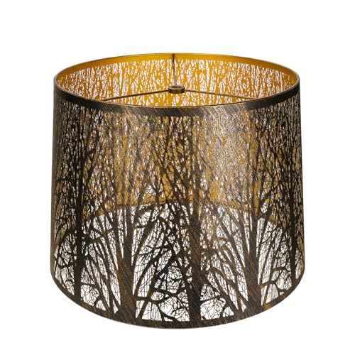 Large Metal Lampshade Forest Etching Forest Lamp Shade Pattern 12'' Top ¡¿ 14'' Bottom ¡¿ 10" Height Fits For Table Lamps and Floor Lamps Spider Fitter