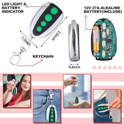 Kingdder 6 Pcs Garage Door Remote Compatible with M12 Garage Opener Transmitter for Automatic Swing Sliding Opener Security Door
