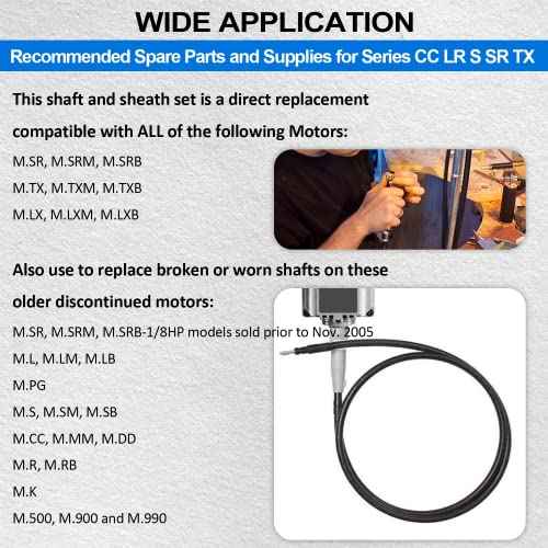 Replacement for Foredom Flexshaft S-93 Inner Shaft Cable & S-77 Outer Sheath Set for CC LR S SR TX Series Rotary Motors Jewelry Tool Maintenance Kit, 39¡± Long
