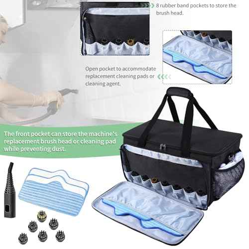 Steam Cleaner Storage Bag Compatible with Dupray Neat Steam Cleaner,Carrying Case with Pockets,Portable Steam Cleaner Organizer Bag with Large Space(Case Only)(Black)
